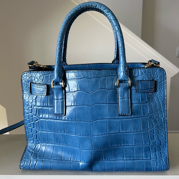 Michael Kors Croc Embossed bag blue leather - Picture 6 of 12